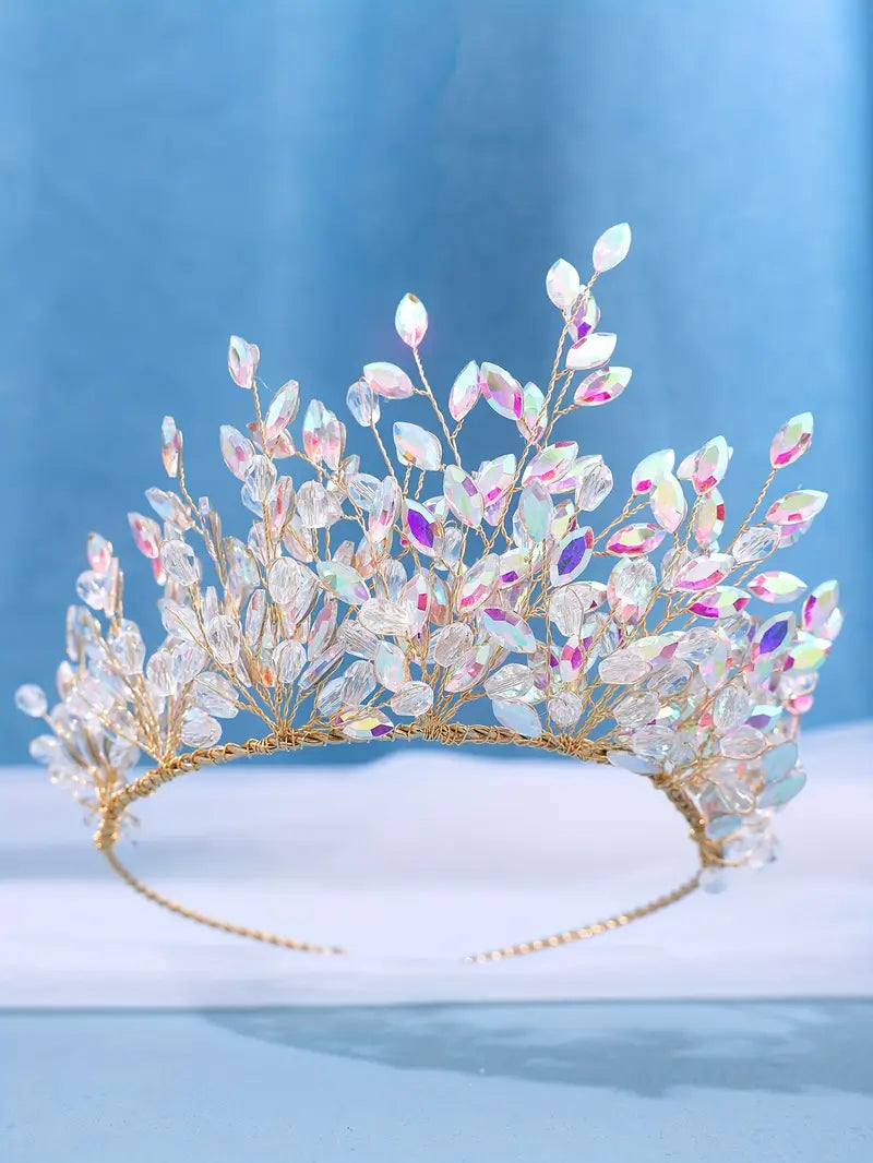 1pc handmade luxury shiny hair hoop   lead shaped crown bridal   hair accessories details 11
