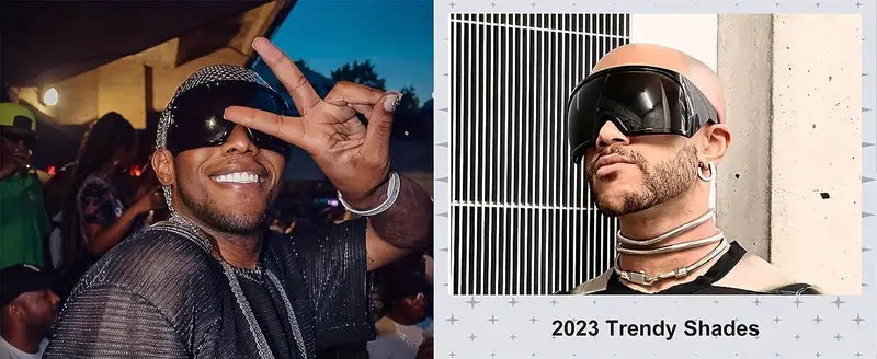 kelajakdagi erkaklar uchun quyosh ko‘zoynaklari, katta o‘raladigan dizayni bilan, egilgan linza chiroq soyasi, zamonaviy va trendy quyosh ko‘zoynaklari tafsilotlari 3