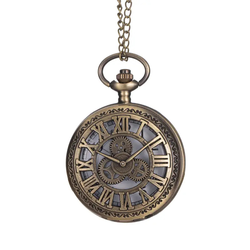 1pc   parts roman letter hollow pocket watch large classical pocket watch details 5
