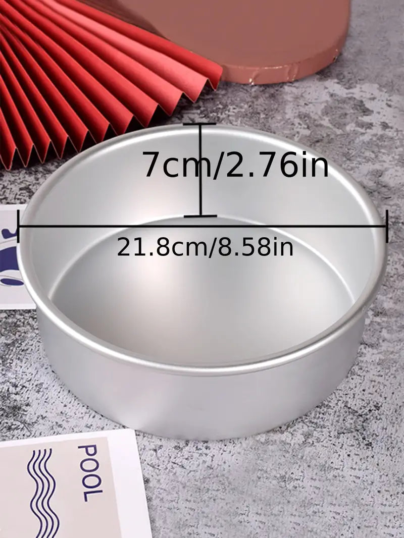 1pc thickened 8 inches round solid bottom oven household cake mold chiffon cake mold anodized aluminum details 5