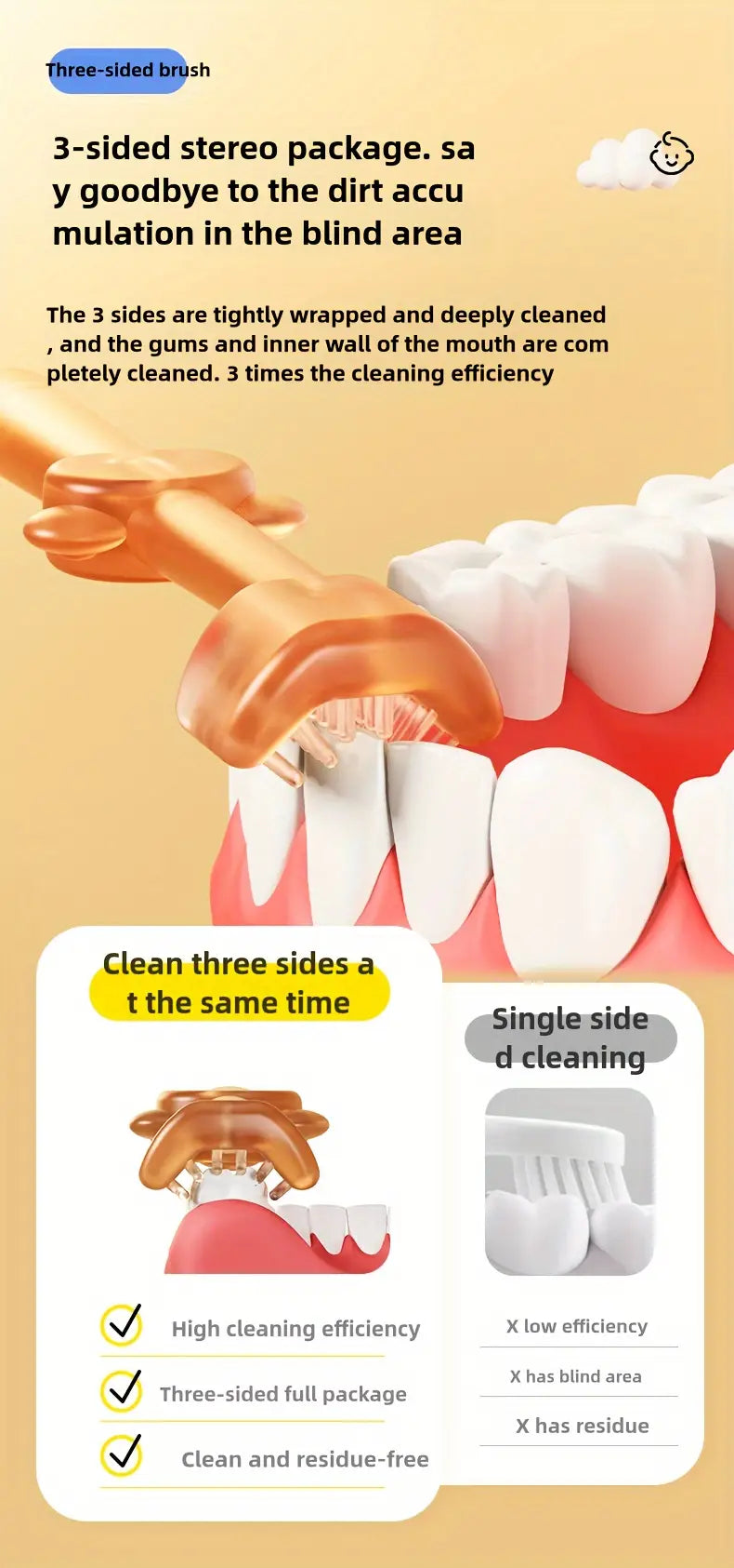 baby oral care kit 3 piece silicone toothbrush set for infants toddlers with tongue u shaped brushes hygiene tools for 0 3 years multipack in round case details 7