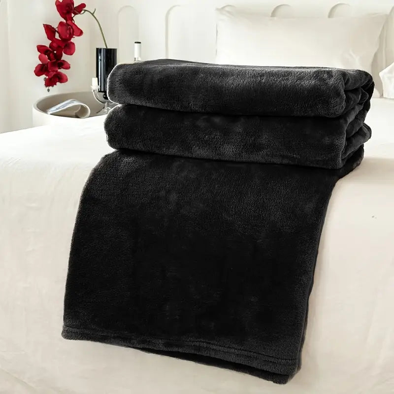 1 шт. плед из флиса и фланели, сверхмягкий, уютный и комфортный, роскошный однотонный покрывало для кровати, дивана, портативное дорожное покрывало, детали 11