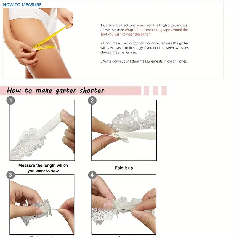 wedding garters set lace bridal garter stretchy floral garter for bride black white details 1