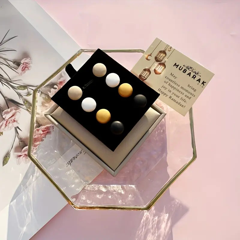 elegant alloy round hijab pins and brooch set 8pcs scarf   gift box with lantern   card islamic muslim fashion accessories details 6