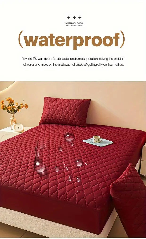 breathable moisture proof mattress cover simple   design waterproof polyester bed protector for   bedroom hotel machine washable details 2