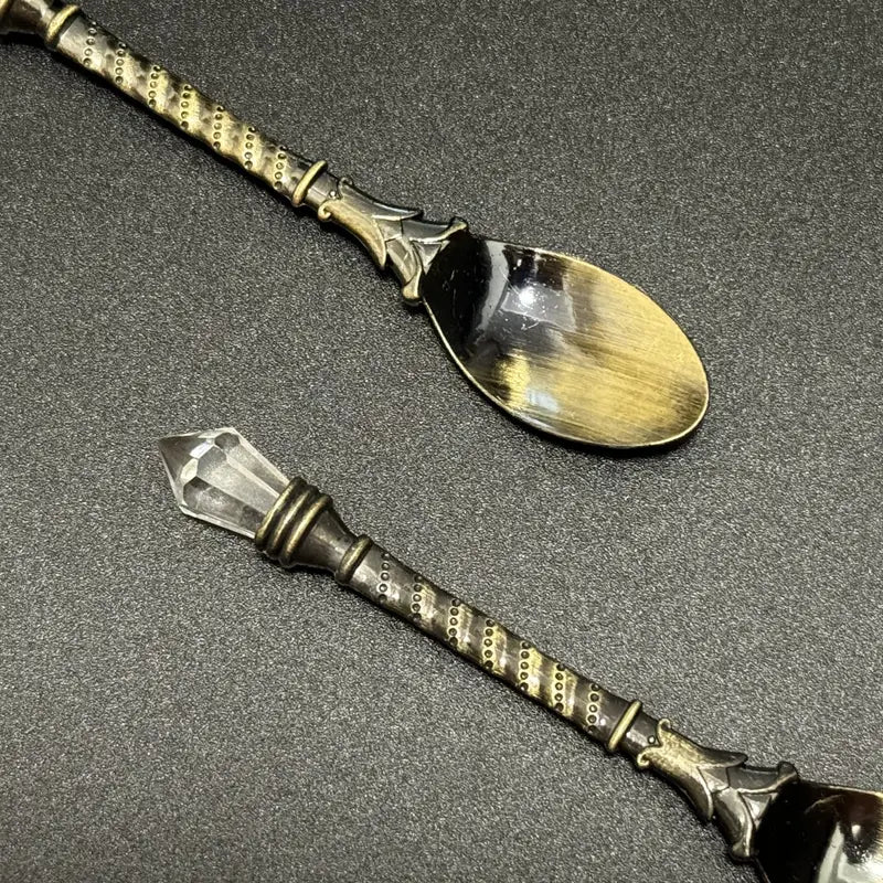 elegant gold plated coffee spoon with crystal handle   christmas halloween easter hanukkah and thanksgiving details 13