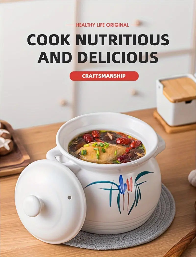 1pc 4 olla de sopa blanca china para exteriores, camping, cocinar sopa, utensilios de cocina esenciales, utensilios de cocina, accesorios de cocina, detalles 0