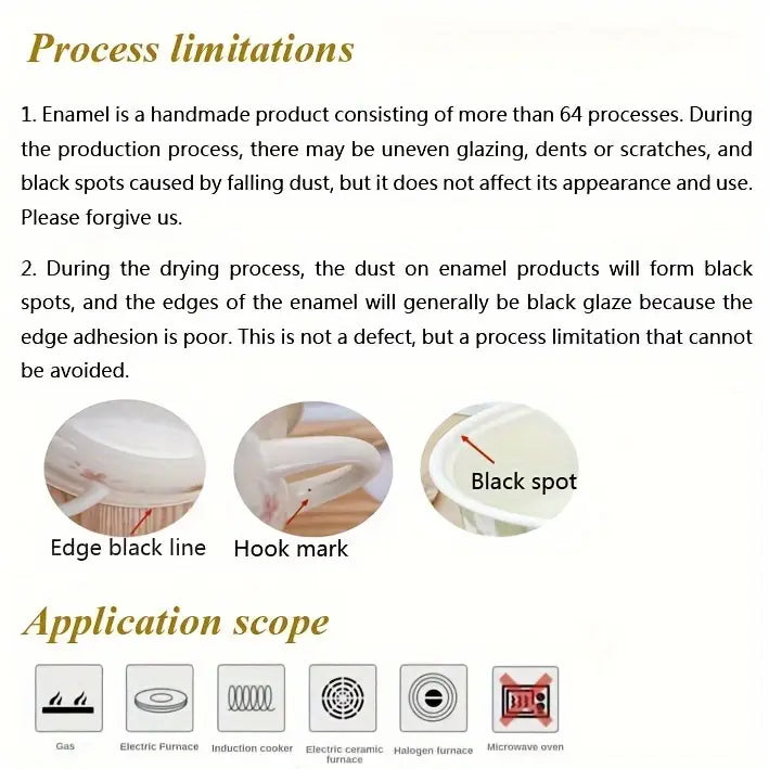 new enamel thick enamel pot flower pattern enamel double ear stew pot soup pot 2 8l enamel kettle induction cooker gas universal details 7