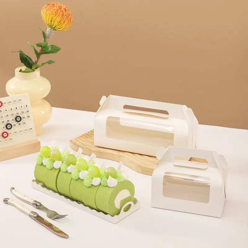 5 10шт портативных коробок для тортов 2 размера с окном, рулонная коробка для торта, белая бумажная картонная пекарская коробка, контейнер для пирожных, форма для кексов и маффинов для подарочной упаковки, свадебных, дней рождения, юбилеев, праздничных сувениров, украшение, детали 1