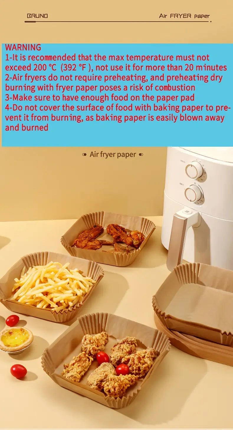 50   200 dona pishirish pechiga mo'ljallangan qalinlashtirilgan ikki tomonlama silikon moyli qog'oz havo fritörida kartoshka chipslari uchun ishlatiladi   yopishmaydigan qog'oz mato uyda foydalanish uchun barbekyu qozonida yopishmaydigan qovurish panasi mato oshxona jihozlari tafsilotlari 0