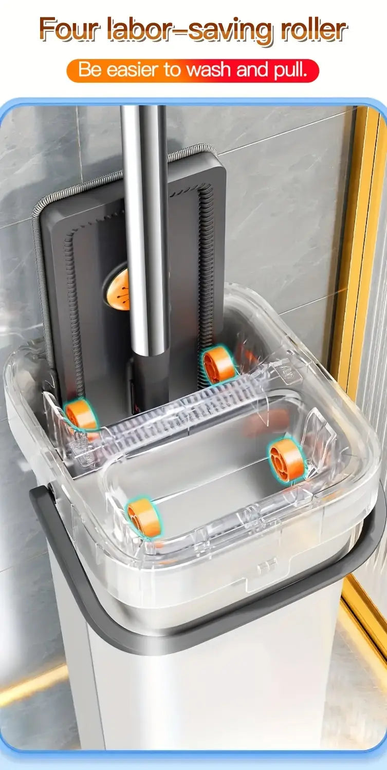 2 in 1 wet dry mop easy clean no rinse flat mop for kitchen bathroom living room pp material details 3