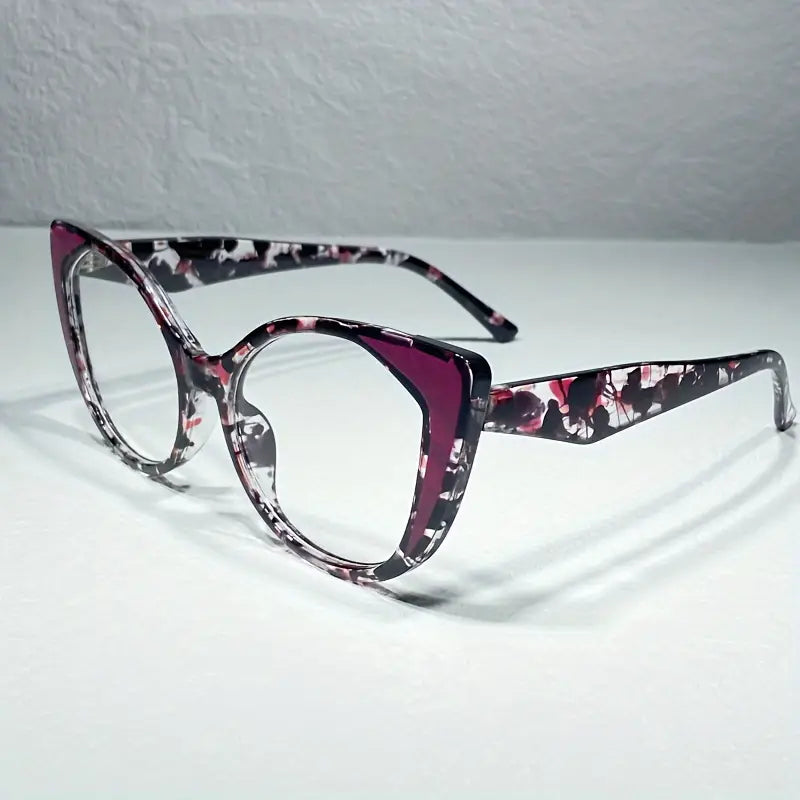 blue light blocking glasses cat eye color block frame clear lens computer glasses spectacles for women men details 3