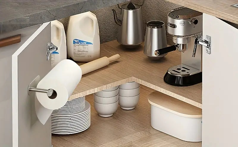 kabinet ostida qog'oz sochiq tutqichilari, kumush rangli, burg'ulangan yoki o'z-o'zidan, qog'oz sochiq tutqichi, qog'oz sochiq rulosi tutqichi, zanglamaydigan po'latdan yasalgan, oshxona, omborxona, hammom uchun mos, batafsil 3