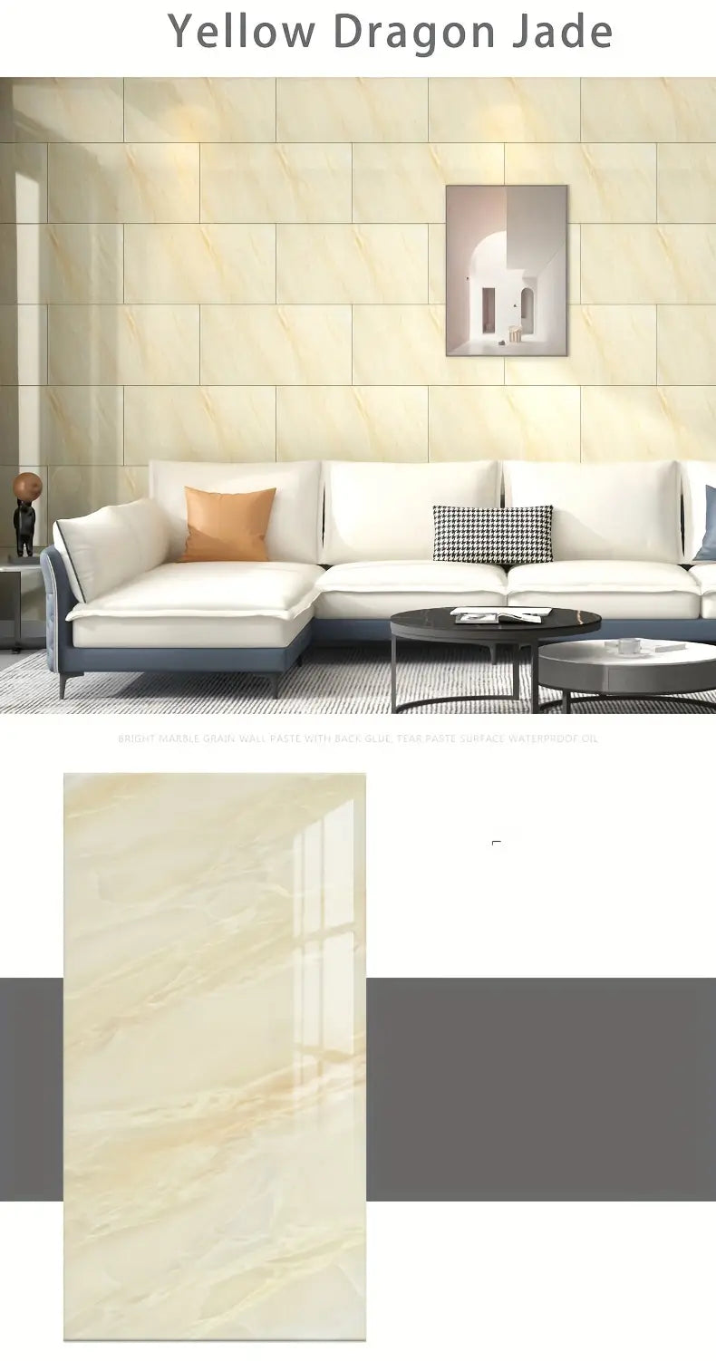 self calcomanías de pared de PVC impermeables pegatinas de azulejos de mármol para cocina y baño acabado brillante detalles 1