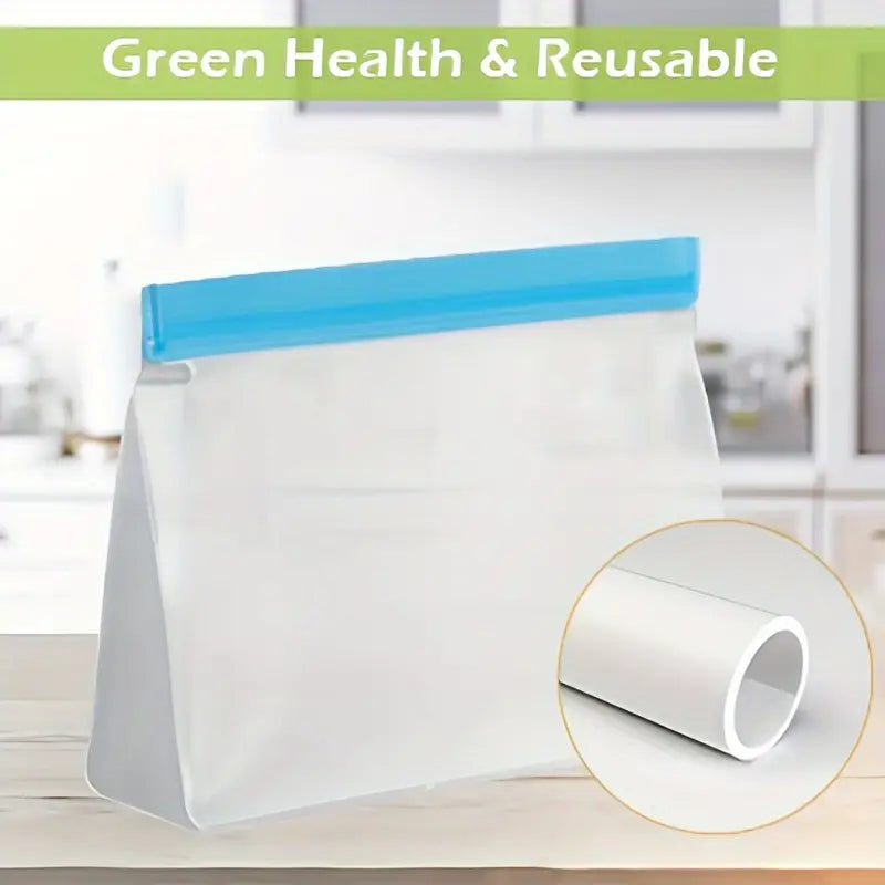 8 10pcs reusable storage bags peva reusable food gallon bags leak proof vertical reusable freezer food storage bags bisphenol a sandwich bags bags meal preparation details 4