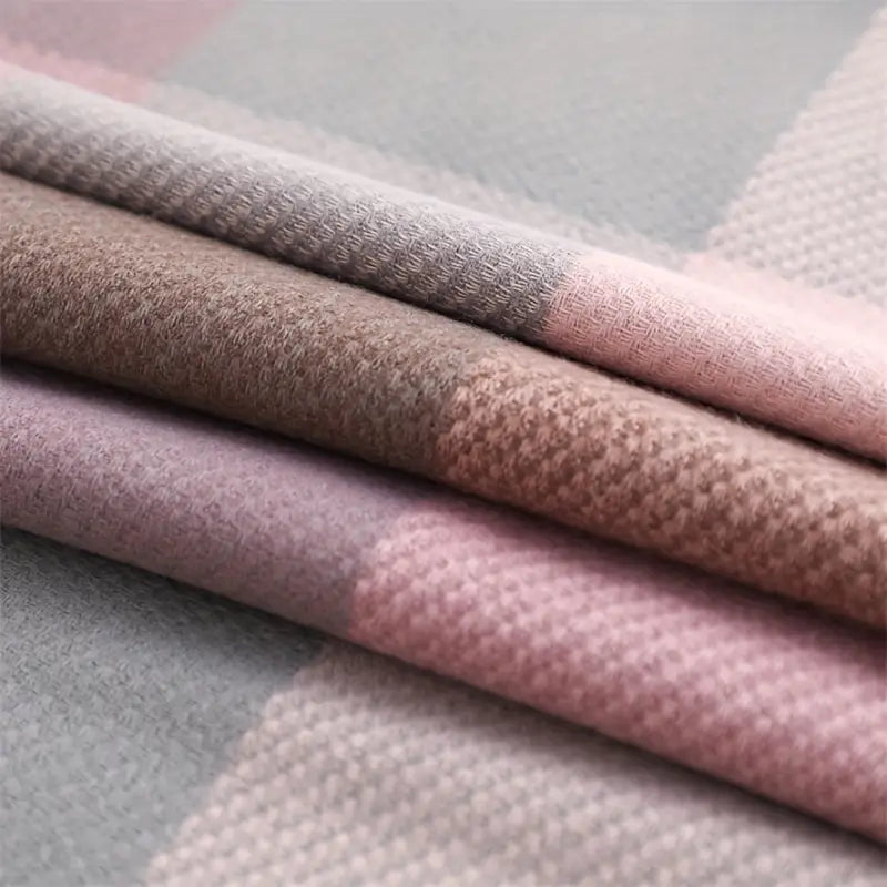 pañuelo casual de cuadros con borla elegante cashmere bufanda envolvente unisex para otoño e invierno cálido a prueba de frío detalles 29