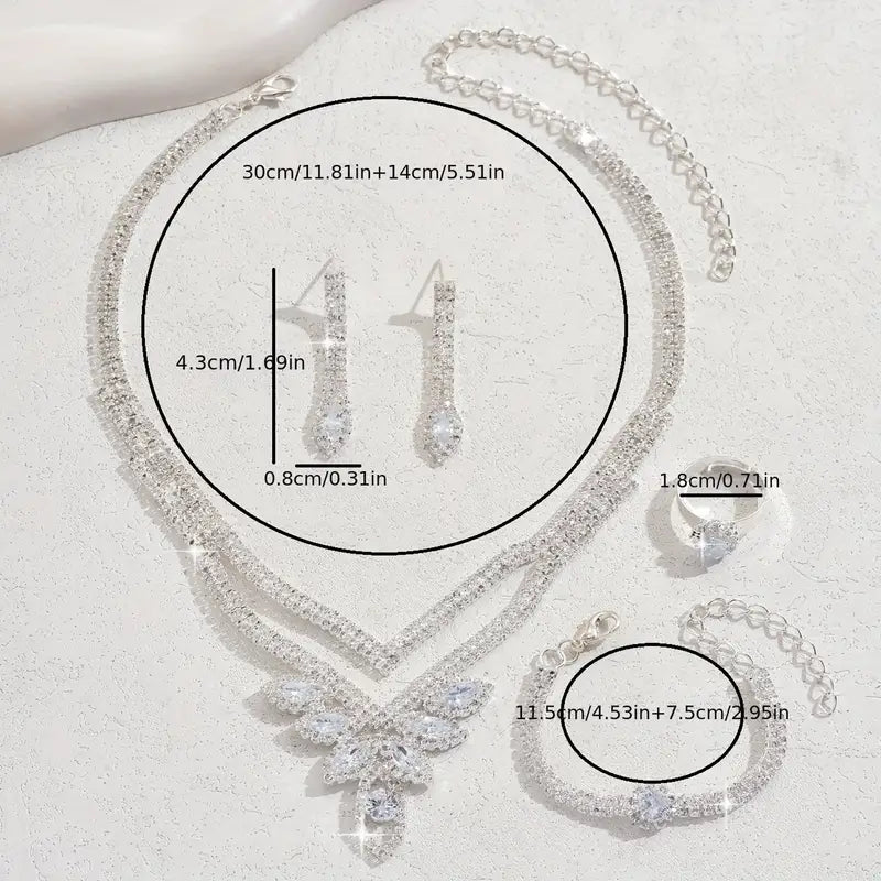 1 to'plam zamonaviy to'y zargarlik buyumlari to'plami, taqinchoq, sirg'a va sozlanadigan bilaguzuk, kuyovlar va maxsus tadbirlar uchun tafsilotlar 5