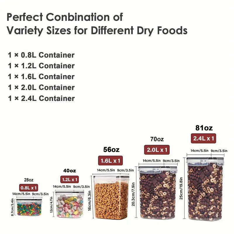 5 10pcs airtight food storage containers set with lids bpa free plastic dry food canisters for kitchen pantry organization and storage for cereal rice flour oats dishwasher safe   labels marker details 4