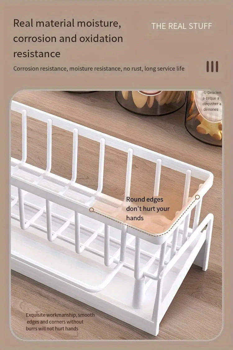 versatile kitchen bathroom faucet organizer with sponge and cloth holder plastic no batteries required details 5