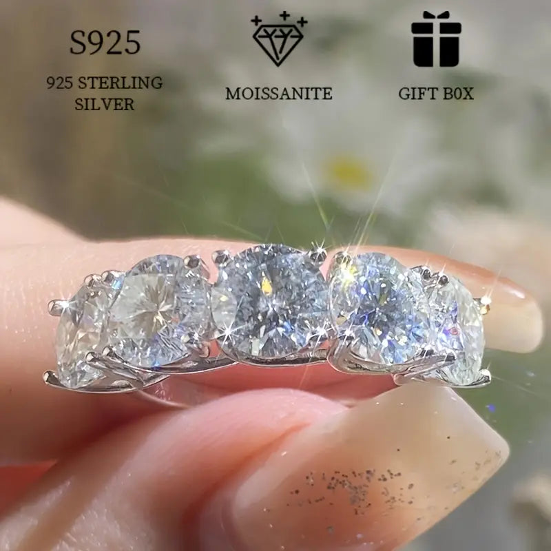 0 5ct 5 moissanite promise ring 1ct 5 moissanite promise ring 925 sterling silver high quality engagement wedding ring with certificate and gift box details 6