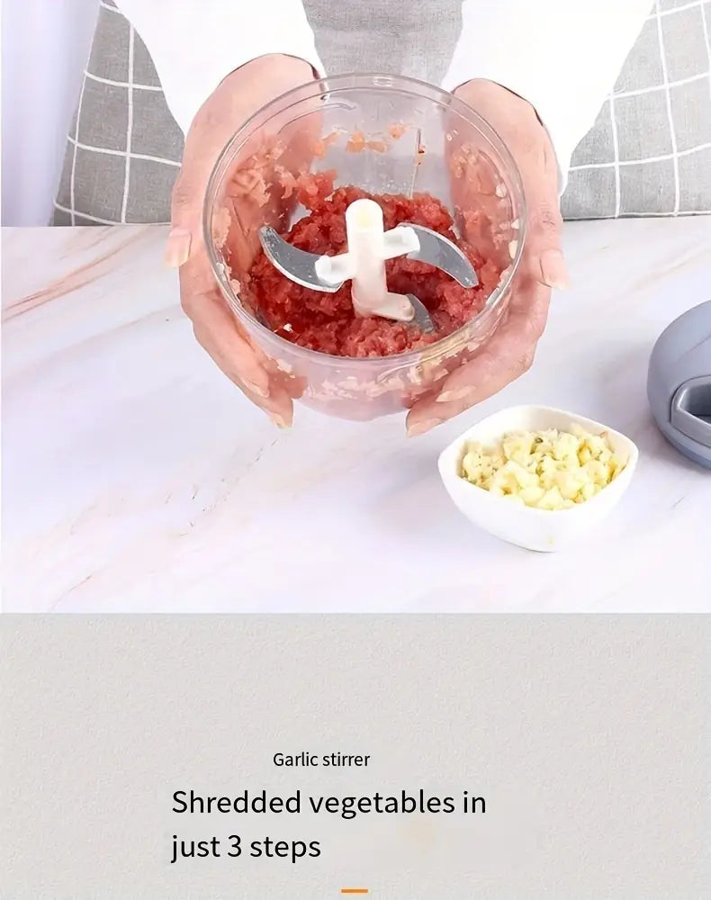 versatile manual garlic masher vegetable cutter stainless steel blades curved design kitchen use fruit masher kitchen gadgets 500 900ml details 7