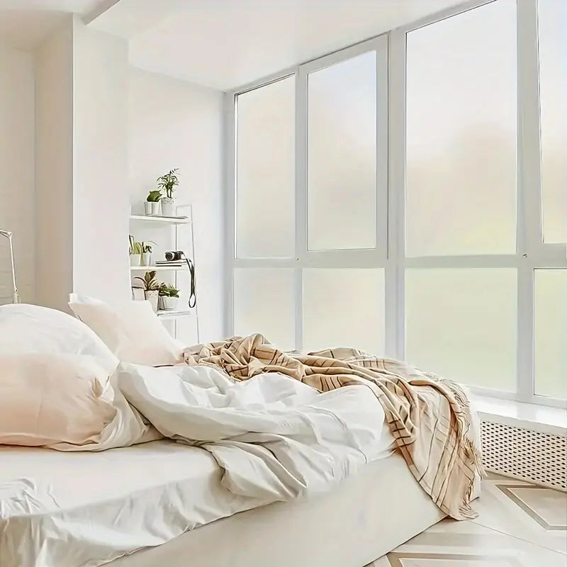 1 rollo de película de vidrio removible y reutilizable, de material PVC de 10 mil de grosor, con detalles de cobertura de ventana de privacidad estática 0