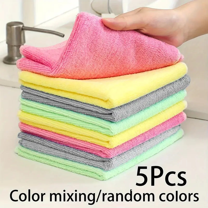 pack microfiber kitchen towels reusable absorbent cleaning cloths non oily dish wipes multi purpose household towels for kitchen bathroom living room glass floor cleaning details 5