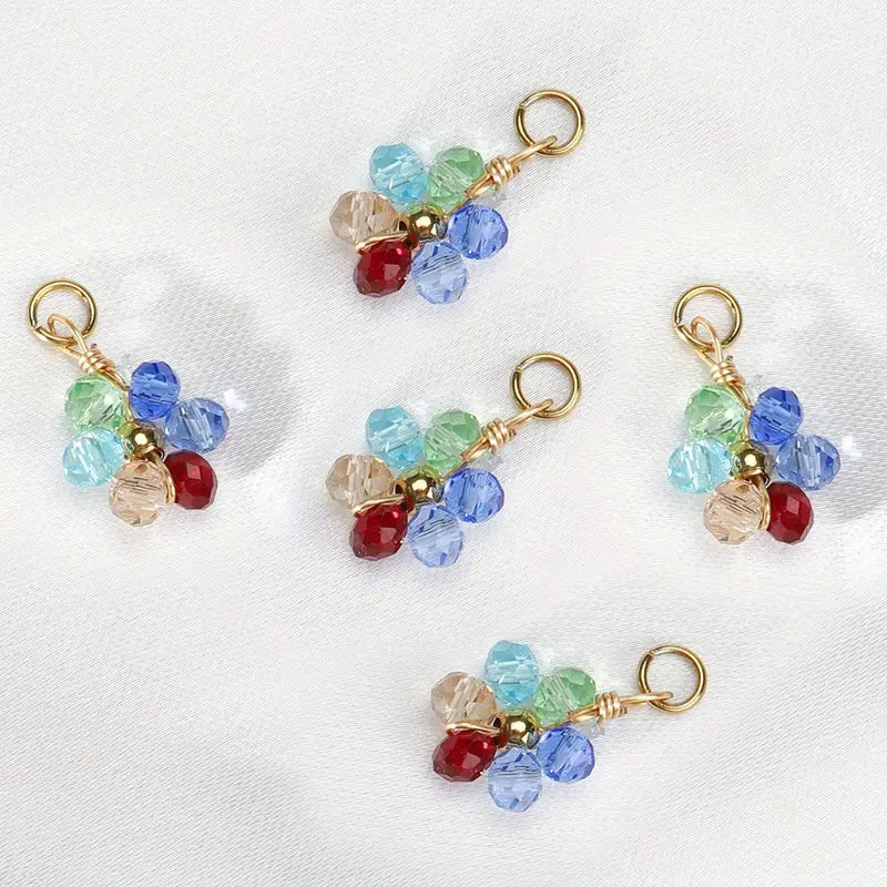 20 шт. цветных страз и жемчужных цветов из нержавеющей стали кулоны для изготовления украшений своими руками, ручной работы, ожерелья, браслеты, аксессуары, детали 13