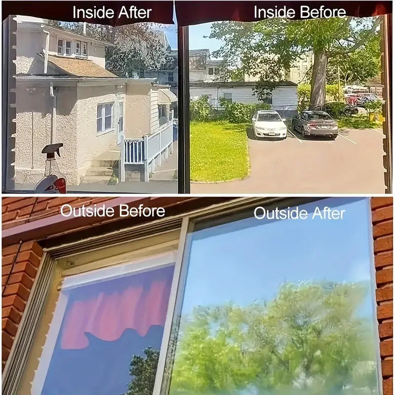 película de privacidad de una vía, protección UV, bloqueo de calor, reflectante, tinte para ventanas de oficina en casa, detalles de instalación con adhesivo 4