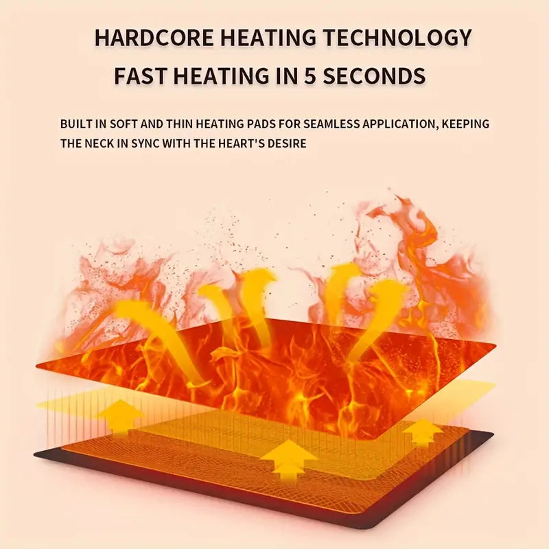Bufanda calefactable alimentada por USB, calentador de cuello de punto de poliéster unisex, estilo casual, composición 100% poliéster, con detalles de bufanda eléctrica lavable 4