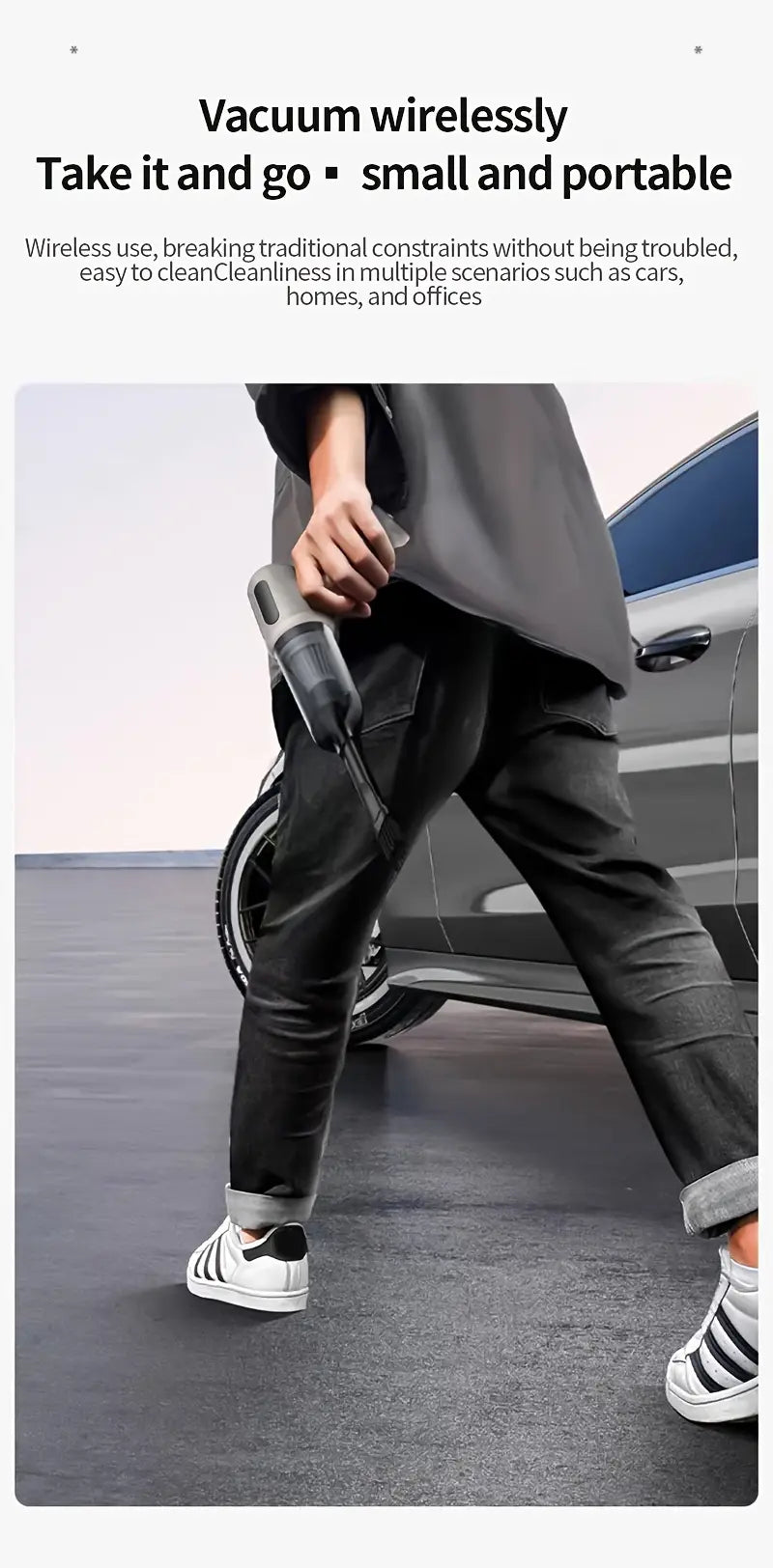 portable cordless vacuum cleaner with high   usb rechargeable ideal for cars home use   accessory kit details 11