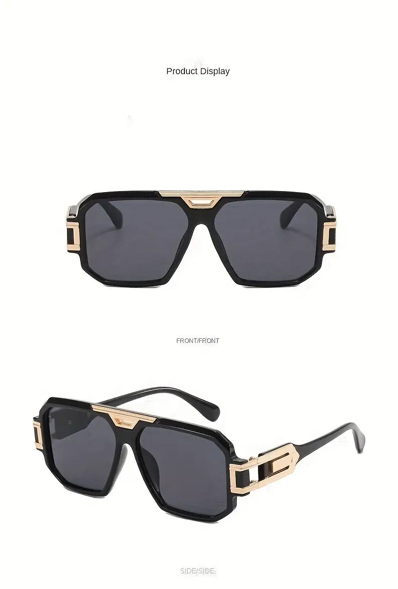 1ta erkaklar uchun yangi kvadrat ramkali moda ko‘zoynaklar zamonaviy ko‘zoynaklar ko‘cha suratga olish uchun ko‘p qirrali ko‘zoynaklar tafsilotlari 3