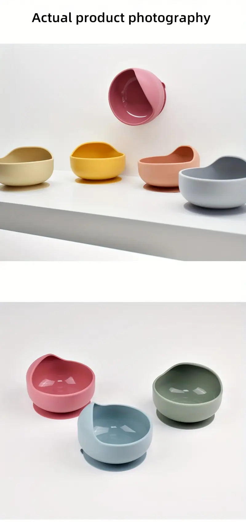 утолщённая силиконовая чашка с присоской, теплопроницаемая посуда для еды, столовые приборы для кормления, посуда для еды, без BPA, детали 4