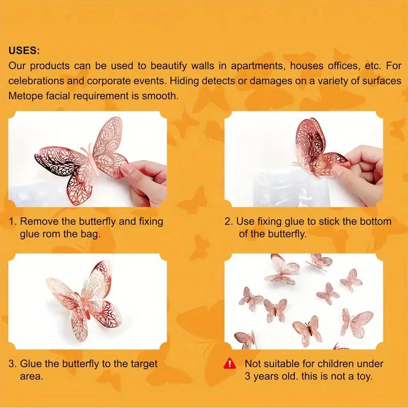 72pcs sparkling butterfly paper cake decorations cake top decorations dessert table decorations cocktail tropical party paper cupcake decorations butterfly wall decorations birthday wedding anniversary party supplies details 5