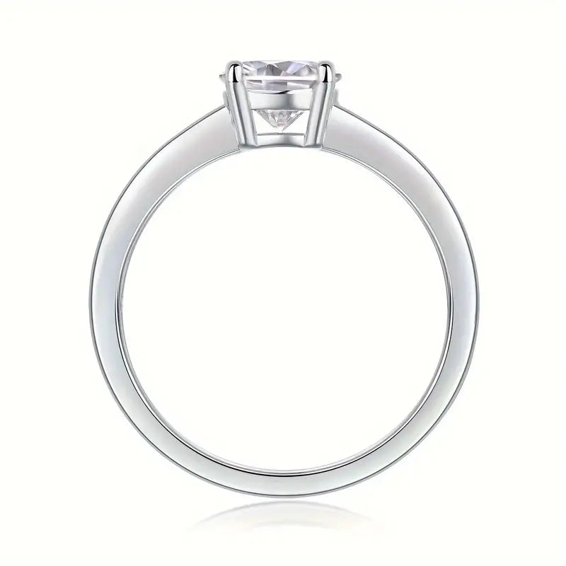 1 0 karat moissanite uzuk 925 sterling kumush ayollar to'y uzuki banket, kechki, rasmiy tadbir, ta'til, Valentin kuni, taklif, nikoh sovg'asi, yubiley sovg'asi, tug'ilgan kun sovg'asi bilan sertifikat tafsilotlari 9