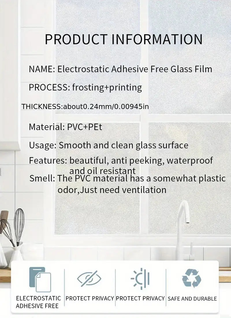 1pc frosted vine glass window stickers electrostatic window film bathroom toilet office translucent opaque frosted window stickers details 1