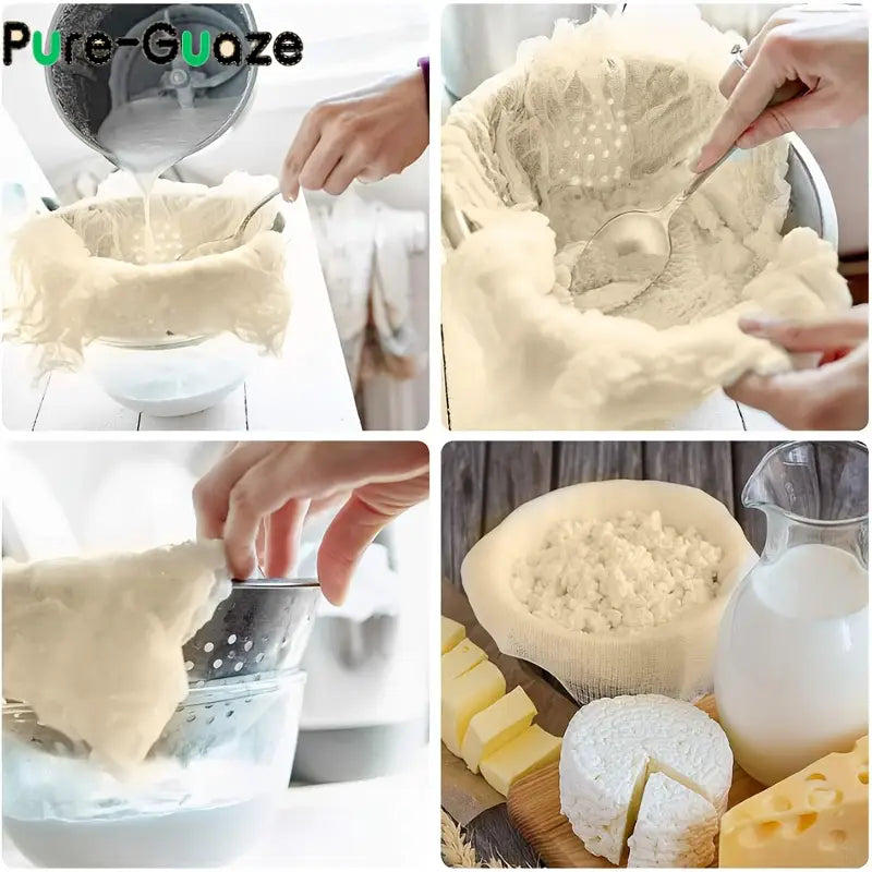 2  sinf 10 oq paxta to'quv mato qayta ishlatiladigan muslin ovqat pishirish, pishirish, sharbat chiqarish, suzish uchun oshxona zaruriy buyumlari 1 2 3 yard DIY uyda tayyorlangan filtr tafsilotlari 3