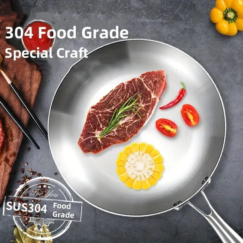 premium 304 stainless steel frying pan nonstick cookware for gas induction stoves steak more details 0