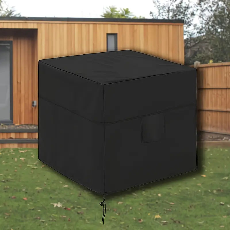 1 temporada aire acondicionado resistente al agua, a prueba de polvo, a prueba de viento, tela oxford con cordón elástico y bolsa de almacenamiento, protector de unidad de aire acondicionado para exteriores, sin necesidad de electricidad ni batería, detalles 6