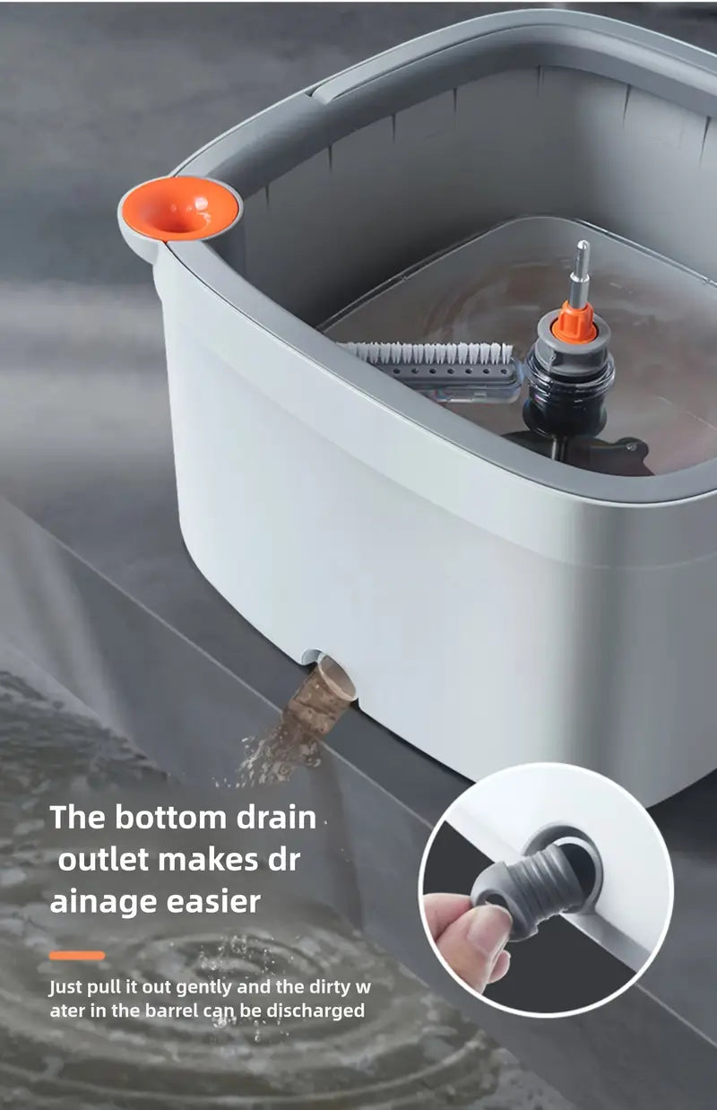 1 шт. автоматическая вращающаяся уборочная швабра для дома с 2 сменными насадками и удлинителем, автоматическая отжимающаяся швабра с ведром для уборки пола дома, детали 10