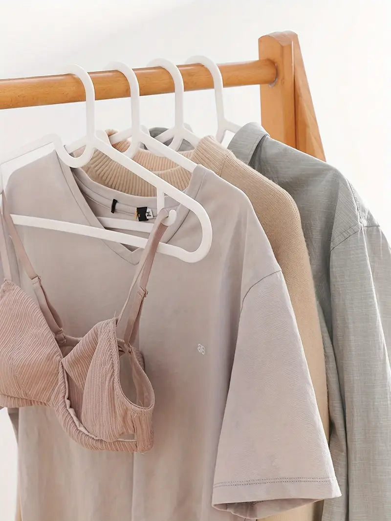 5pcs space saving non marking clothes hangers plastic powder coated finish for home dorm use hangers for clothes details 1