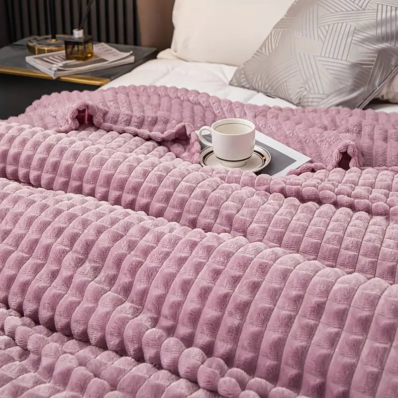 1шт одеяло фланель толстое одеяло серый хаки королевский синий белый тёмно-серый бордовый бежевый тёмно-коричневый серебристо-серый таро фиолетовый зелёный спальня гостиная студент автомобиль милое многофункциональное одеяло детали 10