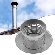 1pc thickened 304 stainless steel chimney cap ventilated exterior vent cover rainproof louvered     ventilation exhaust cap stainless steel chimney top outdoor smoke pipe   for heating and cooling appliances details 1