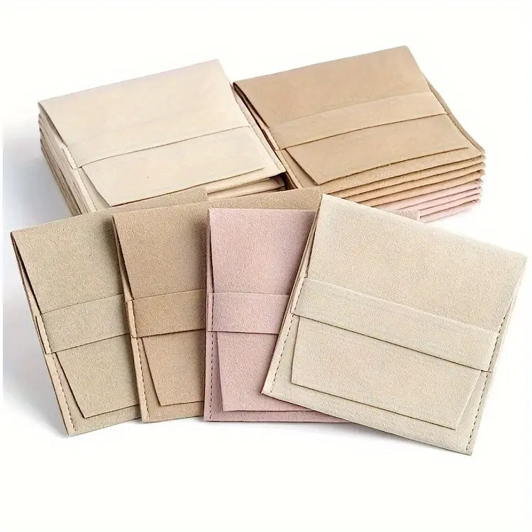 10 piezas de bolsitas de almacenamiento para joyería con botón a presión, para anillos, collares y pendientes, detalles 1