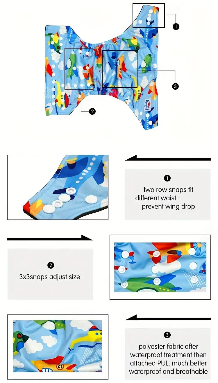   reusable cloth diapers for   waterproof high absorbency with   5 33lbs   in light blue dark brown purple details 0