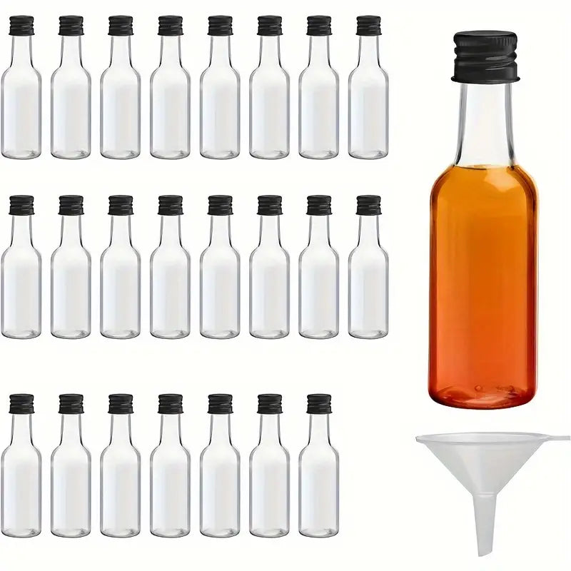 24pcs 5oz mini clear plastic bottles with leak proof black screw caps ideal for condiments   liquor reusable   pet plastic   kitchen parties picnics details 1