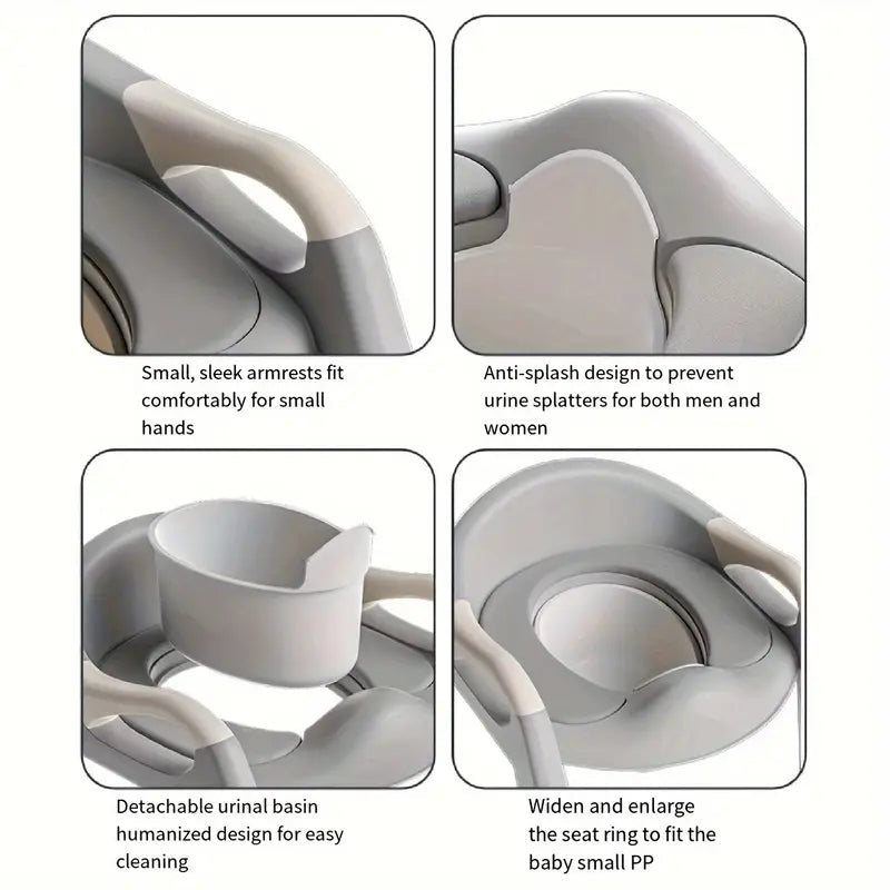 3 в 1 многофункциональное сиденье для приучения к туалету, складная ступенька, горшок, тренажер для туалета, серый пластиковый горшок, кольцо для приучения к туалету, детали 9
