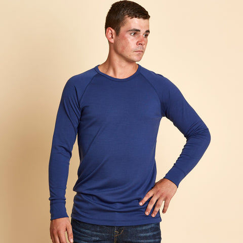 Woolerina Australian Merino wool mens long sleeve thermal. Australian Made, Ethical Clothing Australia accredited