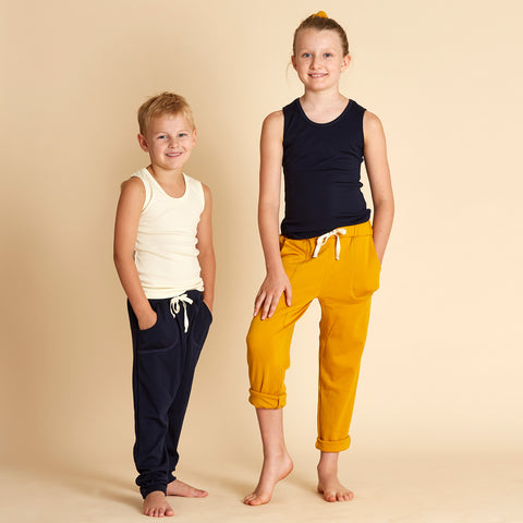 Woolerina Australian Merino wool kids singlet. Australian Made, Ethical Clothing Australia accredited.