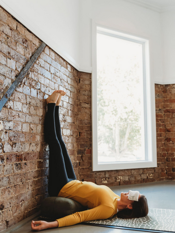 Yoga resting pose in Woolerina 